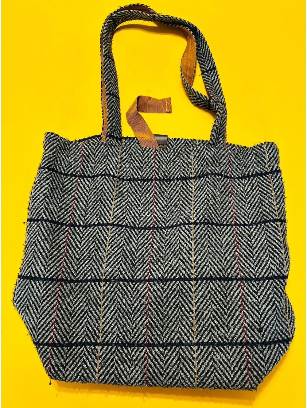 Heritage Traditions Tweed Shopper Bag Check Tote Herringbone Wool Womens